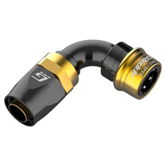 PRO/SPEC - 90 Degree AN16 Quick-Release Swivel Hose End(s) - Black / Gold anodized