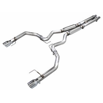 AWE Track Edition Exhaust for S650 Mustang GT Coupe - Dual Chrome Silver Tips