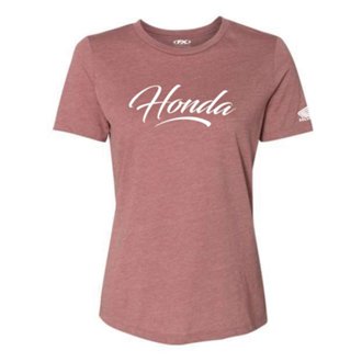 Honda Script Womens T- Shirt / Hthr Mauve M