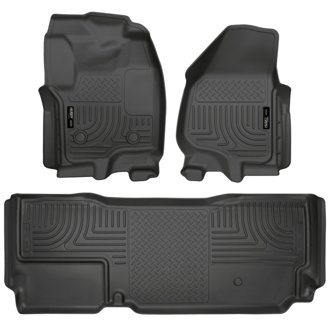 2012.5 Ford SD Super Cab WeatherBeater Combo Black Floor Liners (w/o Manual Trans Case