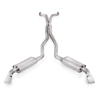 2010-15 Camaro 6.2L 3in Exhaust X-Pipe Chambered Turbo Mufflers Polished Tips