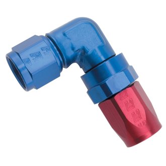 Performance -8 AN Red/Blue 90 Degree Forged Aluminum Swivel Hose End