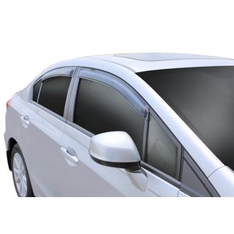 AVS 12-15 Honda Civic Ventvisor Outside Mount Window Deflectors 4pc - Smoke