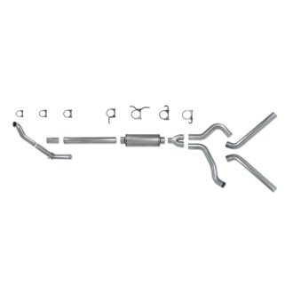 Diamond Eye KIT 4in Turbo Back DUAL AL: 94-97 FORD 7.3L F250/F350 PWRSTROKE NFS W/ CARB EQUIV STDS