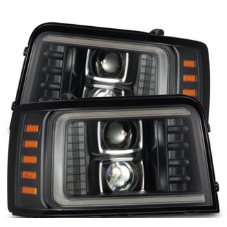 92-96 Ford F-Series/Bronco PRO-Series Proj Headlight Blk w/Seq. Sig & DRL