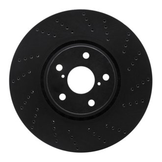 R1 07-11 Lexus GS350 Right Front Drilled Black Brake Rotor