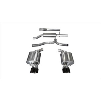Corsa 11-14 Dodge Charger SXT 2.5in Sport Cat-Back Dual Rear Exit w/ Twin 3.0in Black Tips