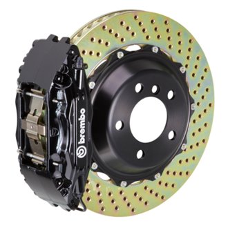 98-02 Camaro/98-02 Firebird Front GT BBK 4 Piston Cast 2pc 332x32 2pc Rotor Drilled-Black