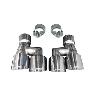 Corsa 18-23 4.0in Twin Tip Polished Pro-Series Tip Kit Fits No-Valve Mustang Exhaust Clamps Inc