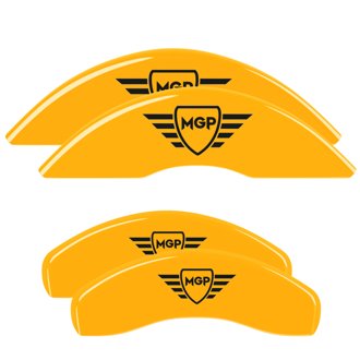 MGP 4 Caliper Covers Engraved Front & Rear MGP Yellow finish black ch