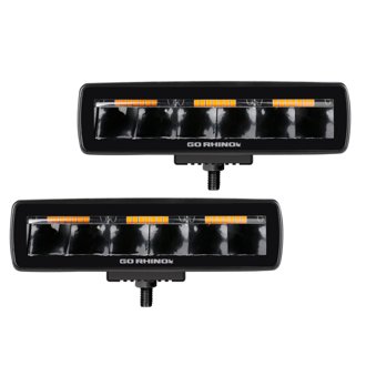 Blackout Combo Series - SIXLINE 6-LED Spot Light Pods, Pair, w/Amber LEDs
