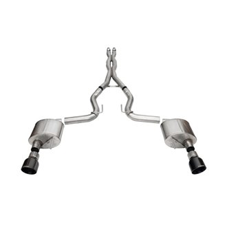 Corsa 24+ Ford Mustang GT Xtreme Cat-Back Ex. Sys. 3.0in Dual Rear Exit w/4.5in Black PVD Pro Tips