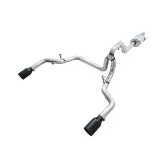 AWE 0FG Dual Exit Exhaust for '15-'20 F-150 - 5" Diamond Black Tips