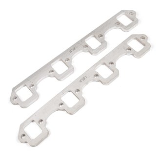 SBF Stock Rectangular Shaped Port 304SS Exhaust Flanges 1-3/4in Primaries (2in BP