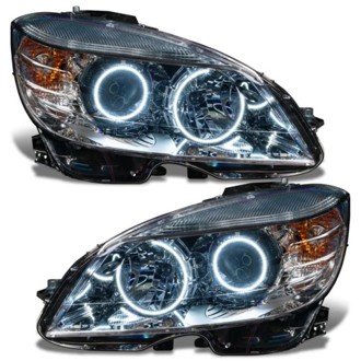 Oracle 08-11 Mercedes Benz C-Class Pre-Assem. Headlights Chrome Housing- w/BC1 Controller