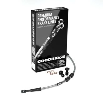 84-08 HD FLST/C -2in Clear Brake Line Kit w/Black Fittings