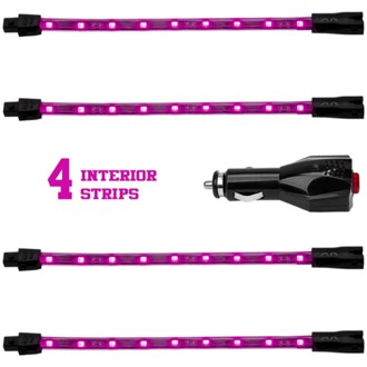 Single Color XKGLOW UnderglowLED Accent Light Car/Truck Kit Pink - 4x8In