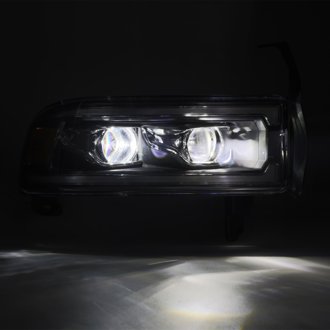 94-01 RAM 1500 LUXX LED Proj Headlights Blk w/Activ Light/Seq Signal/SB DRL