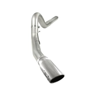 Large Bore-HD 5 IN 409 Stainless Steel DPF-Back Exhaust System w/Polished Tip