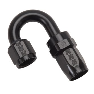 Performance -8 AN Black 180 Degree Full Flow Swivel Hose End