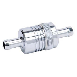 Performance Chrome Street Fuel Filter (3in Length 1-1/8in diameter 3/8in inlet/outlet