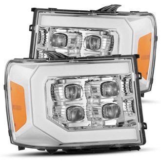 07-14 GMC 2500HD NOVA LED Proj Headlight Plank Style Matte Blk w/Activ Light/Seq Signal/DRL