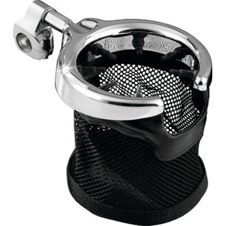 Drink Holder with Mesh Basket 1-1/4 inch Clamp Chrome