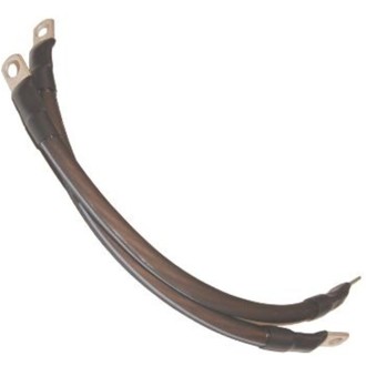 Battery Cables 11in. Black (1/4in. & 5/16in. Lugs) - Pair