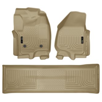 2012.5 Ford SD Crew Cab WeatherBeater Combo Tan Floor Liners (w/o Manual Trans Case