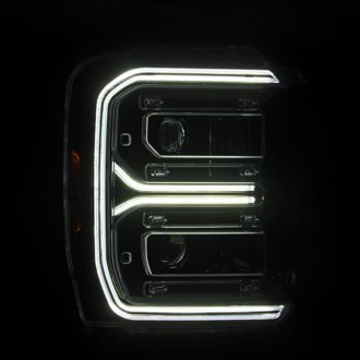 23-26 Ford F-250 SD LUXX LED Proj Headlights Alpha Blk w/Activ Light/Seq Signal/Switchback