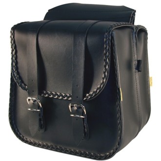 Universal Braided Straight Saddlebags (10.5 in L x 11.5 in W x 4 in H) - Black