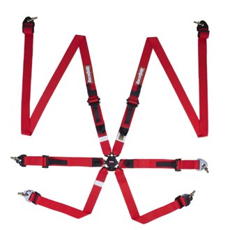 Red FIA CAMLOCK 6pt 2in Pull Up Lap FHR