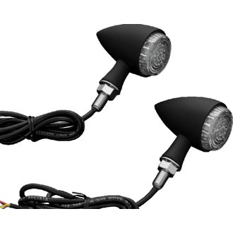 Torpedo Indicator Led Amber/Red Lights Rear Run-Turn-Brake Matte Black