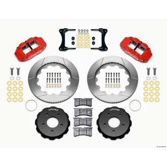 Wilwood Narrow Superlite 4R Front Hat Kit 14.00in Red 2007-Up Jeep Wrangler