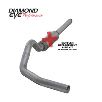 Diamond Eye KIT 4in Catback MFLR RPLCMENT PIPE Single AL: 94-97 FORD 7.3L F250/F350 PWRSTROKE