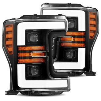 17-19 Ford F-250 SD PRO-Series Proj Headlights Plank Style Black w/Activ Light/Seq Signal