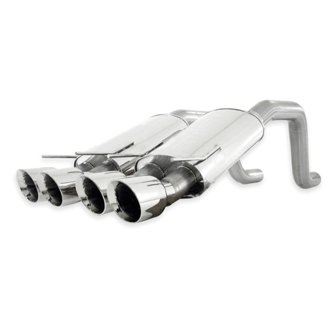 2006-13 Corvette C6ZO6/ZR1 3in Axleback Chambered Mufflers Quad 4in Rolled Edge Tips