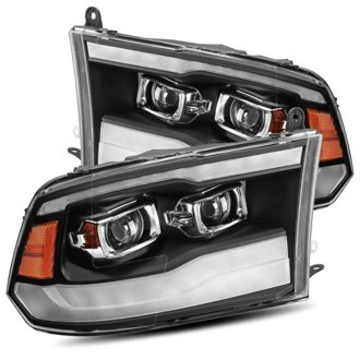 09-18 Dodge Ram 1500HD LUXX LED Proj Headlights Plnk Style Blk w/Activ Light/Seq Signal/DRL