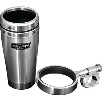 Drink Holder With Stainless Steel Mug 1 inch Bar Clamp Chrome