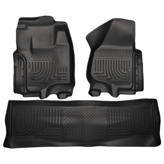 2012.5 Ford SD Crew Cab WeatherBeater Combo Black Floor Liners (w/o Manual Trans Case