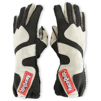 SFI 3.3/5 Black / Gray Outseam Short Gauntlet Nomex Race Gloves