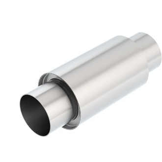 3 -1/2in In/Out x 5in Round x 8in Long XR-1 Sportsman Shorty Racing Muffler
