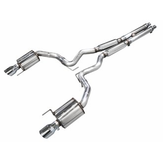 AWE Touring Edition Exhaust for S650 Mustang GT Coupe - Dual Chrome Silver Tips