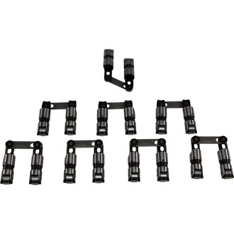 Sportsman Solid Roller Lifters with Bushings for Ford SVO with Yates Head, .875" Diameter, (8) Centered/ (8) Right Offset - Set of 16