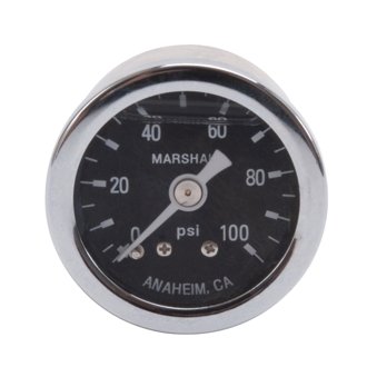 Performance 100 psi fuel pressure gauge (Liquid-filled