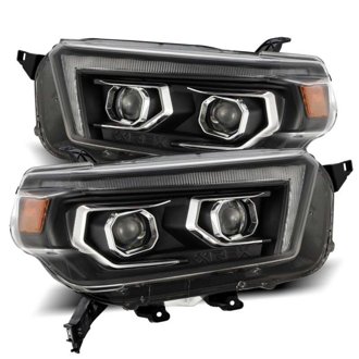 10-13 Toyota 4Runner PRO-Series Projector Headlights Plank Style Black w/Seq Signal/DRL