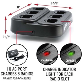 6-Pack Bank Charger for Handheld Radios RDH16
