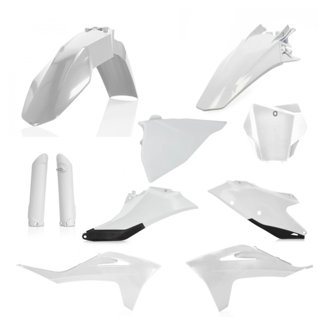 21-23 GasGas MC125/250F/450F/ EX300/250F/350F/450F Full Plastic Kit - White/Black