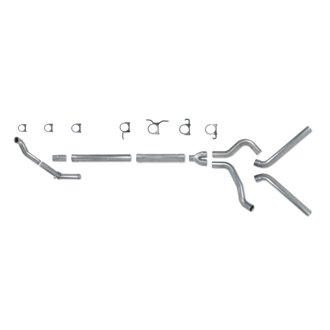 Diamond Eye KIT 4in TB MFLR RPLCMENT PIPE DUAL SS 94-97 5 7 3L F250/F350 PWRSTROKE NFS W CARB STDS