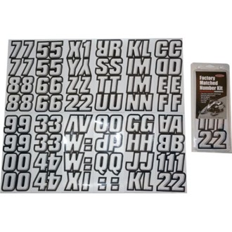 Snowmobile Lettering Registration Kit 2 in. - 500 Silver/Black